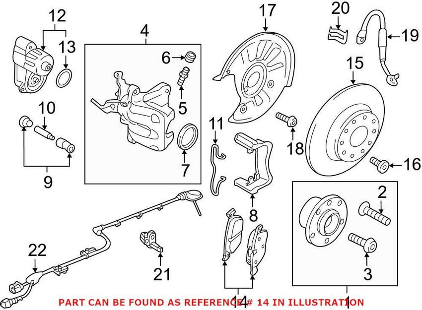 VW Disc Brake Pad Set - Rear 5Q0698451P